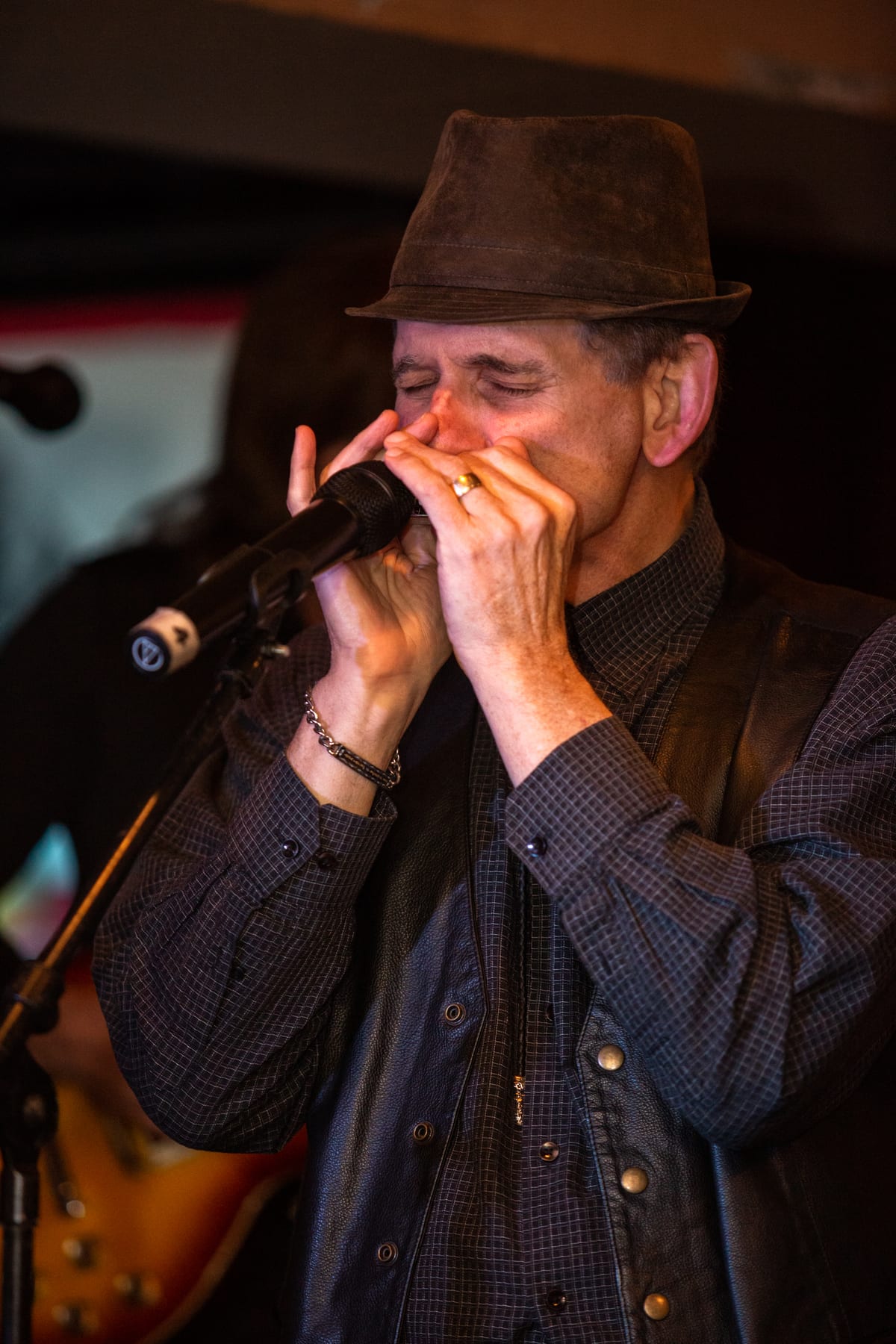 Alan Sharavsky playing harmonica with Variable Elements